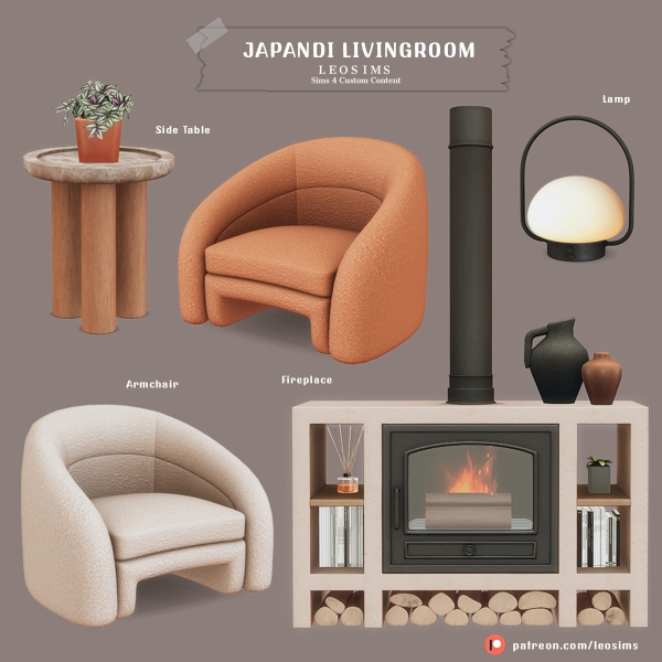 Mix Japandi Living by leosims4cc - The Sims 4 Custom Content