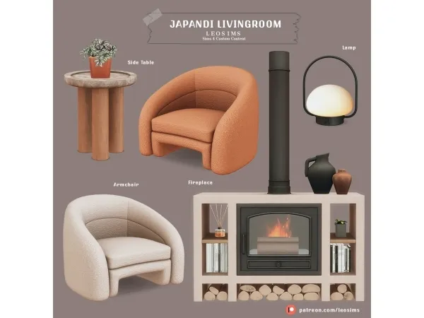 Mix Japandi Living - The Sims 4 Custom Content