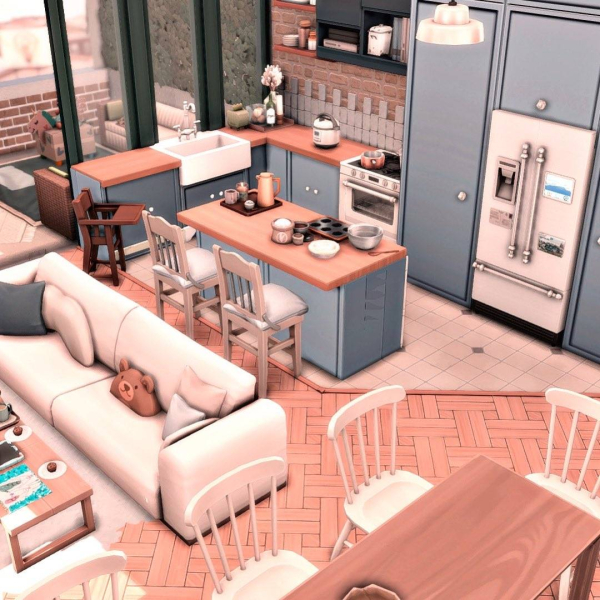 Maxis Match Big Family Apartment 20 by simsfinds - The Sims 4 Custom Content