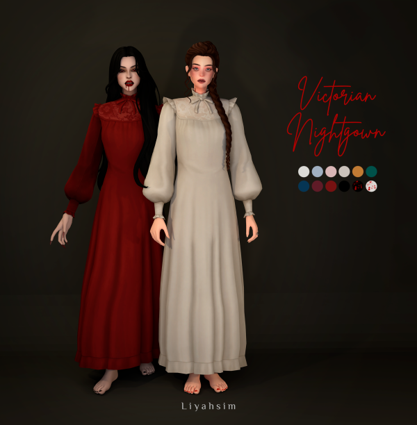 Maxis Match Victorian Nightgown by liyahsim - The Sims 4 Custom Content
