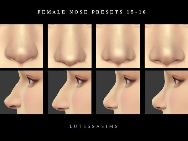 Mix Female Nose Presets 15 18 - The Sims 4 Custom Content
