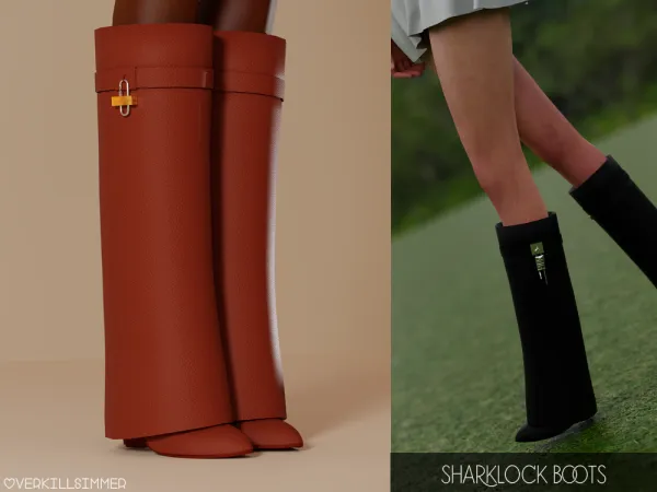 Alpha Sharklock boots by overkillsimmer - The Sims 4 Custom Content