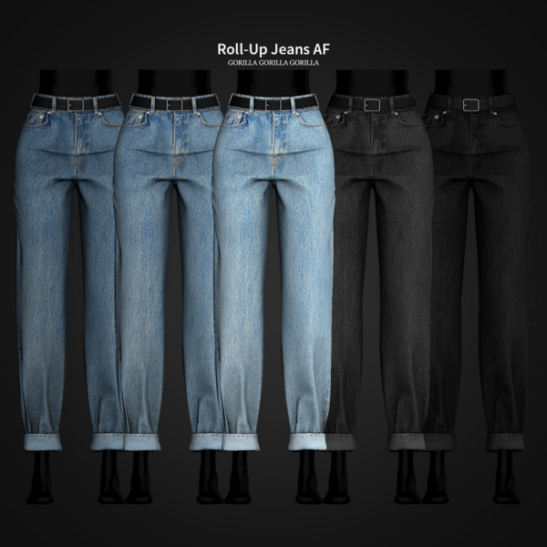 Alpha Roll Up Jeans by simsfinds - The Sims 4 Custom Content