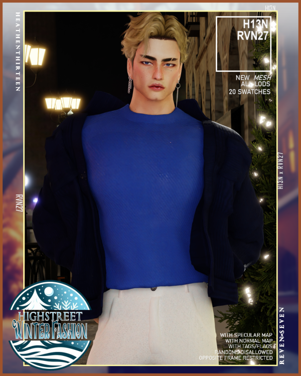 Mix Men's Laid Back Coach Jacket with Sweater Undershirt by simsfinds - The Sims 4 Custom Content