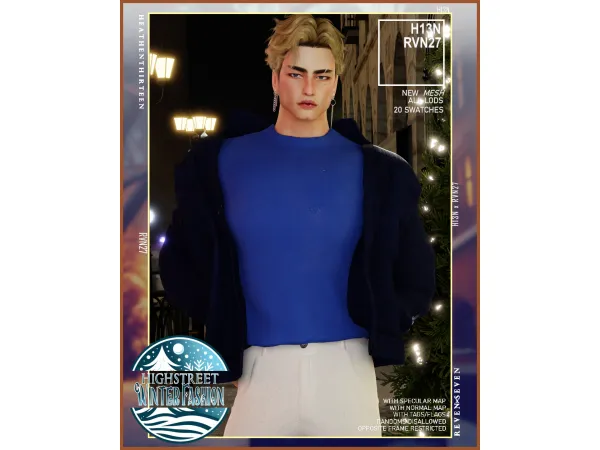 Mix Men's Laid Back Coach Jacket with Sweater Undershirt by rvn2seven - The Sims 4 Custom Content
