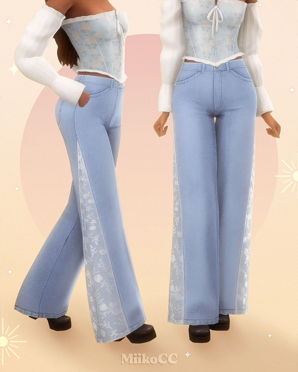 Maxis Match Lace (and laceless) jeans by simsfinds - The Sims 4 Custom Content