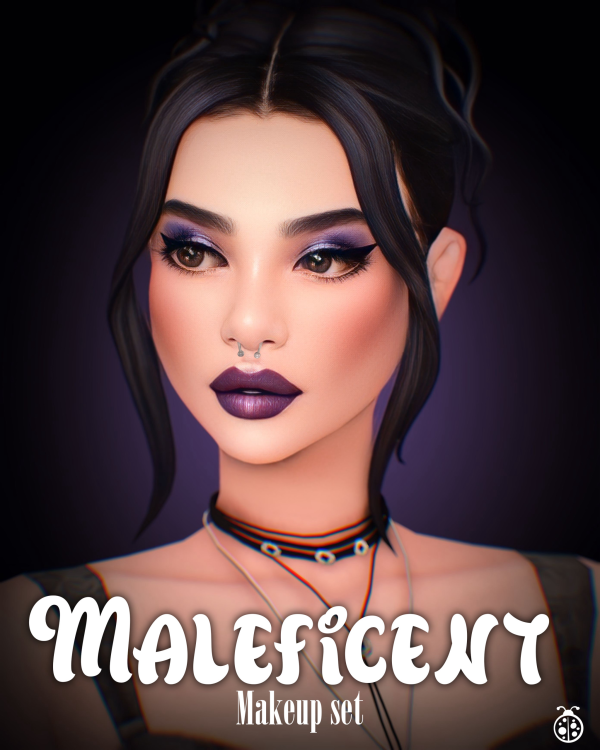 Maxis Match Maleficent Makeup Set by ladybugtrait - The Sims 4 Custom Content