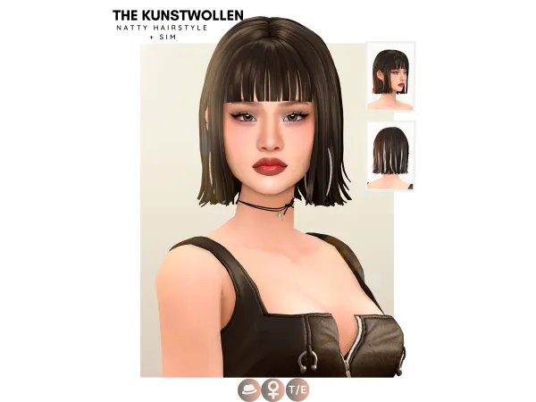 Natty (Kiss of Life) hair set + sim by thekunstwollen