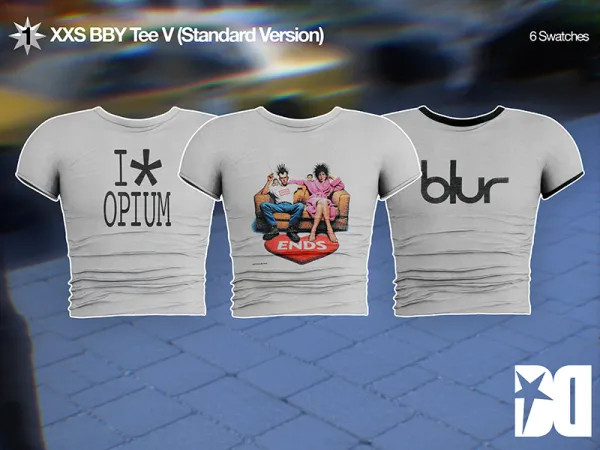 Alpha XXS BBY Tee V (Standard Version) by decayed - The Sims 4 Custom Content