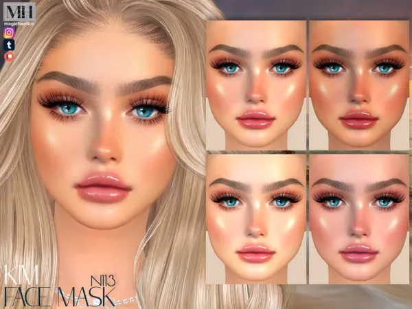 Alpha Kim Face Mask N113 by MagicHand - The Sims 4 Custom Content
