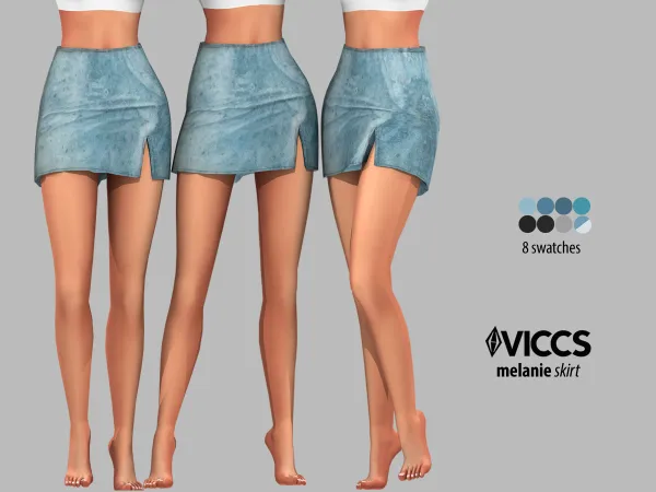 Mix VICCS_MELLANIE JEANS SKIRT (TEEN ELDER) by viccs - The Sims 4 Custom Content
