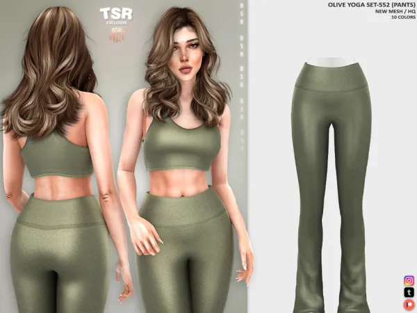 Alpha OLIVE YOGA SET 552 (PANTS) BD1425 tr by busra - The Sims 4 Custom Content