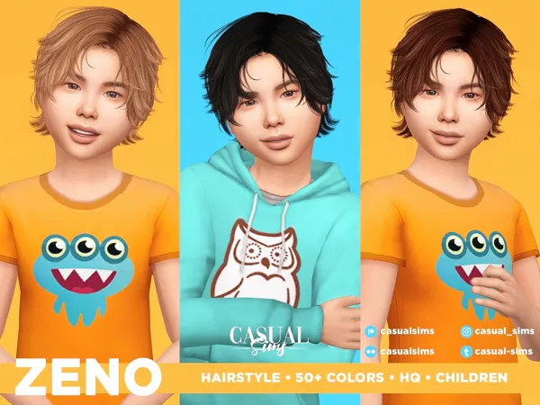 Alpha Zeno Hairstyle Children - The Sims 4 Custom Content
