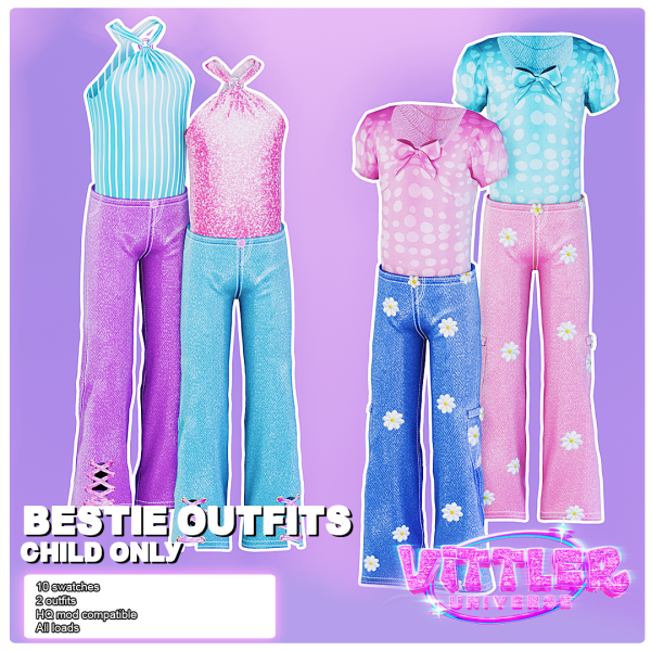 Mix Bestie Child Outfits by simsfinds - The Sims 4 Custom Content