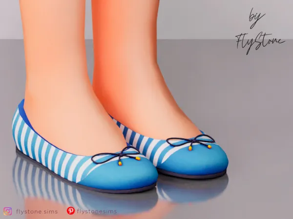 Maxis Match Child Ballet Flats With Laces by FlyStone - The Sims 4 Custom Content