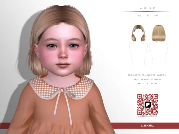 Alpha Lena toddler hairstyle by lexel - The Sims 4 Custom Content