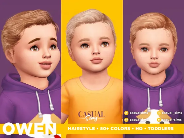 Alpha Owen Hairstyle Toddlers - The Sims 4 Custom Content