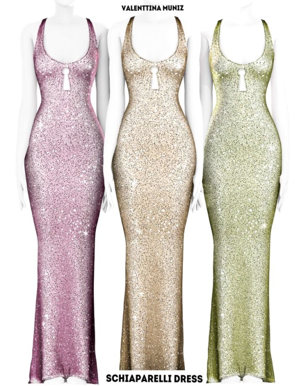 Alpha Schiaparelli Dress Custom Content Valenttina Muniz ts4cc by valentinamuniz - The Sims 4 Custom Content