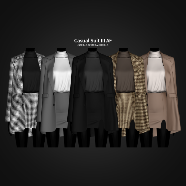 Alpha Casual Suit III AF by simsfinds - The Sims 4 Custom Content