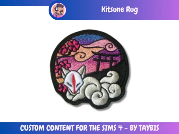 Mix Kitsune Rug by simsfinds - The Sims 4 Custom Content