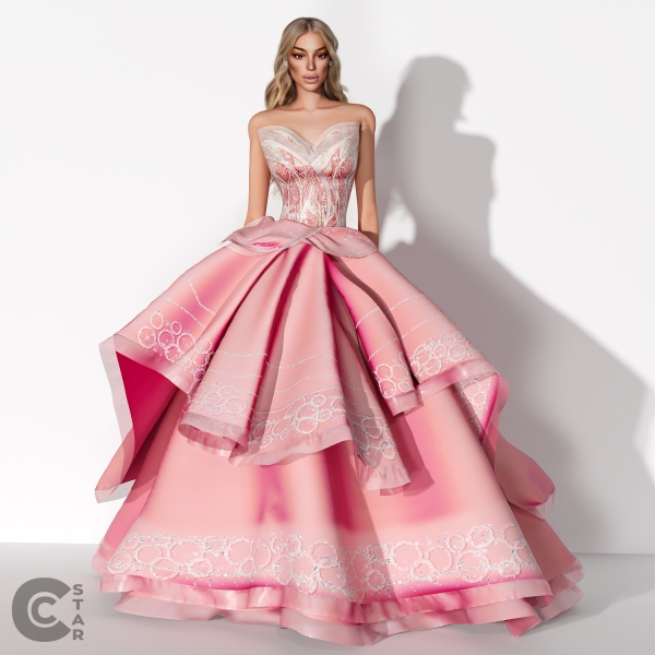 Alpha Ariana Grande's Glinda dress from Wicked by cool_content_star - The Sims 4 Custom Content