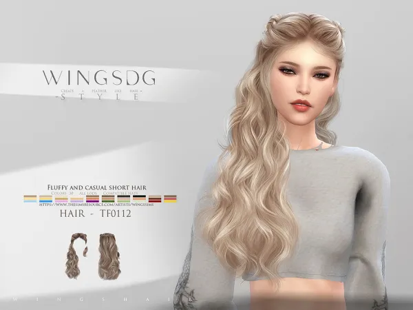 Alpha WINGS TF0112 Fluffy and casual short hair by thesimsresource - The Sims 4 Custom Content