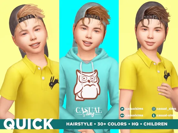 Alpha Quick Hairstyle for Children by casualsims - The Sims 4 Custom Content