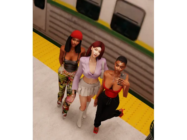 Mix Iconsimz Out with the Girls posepack - The Sims 4 Custom Content