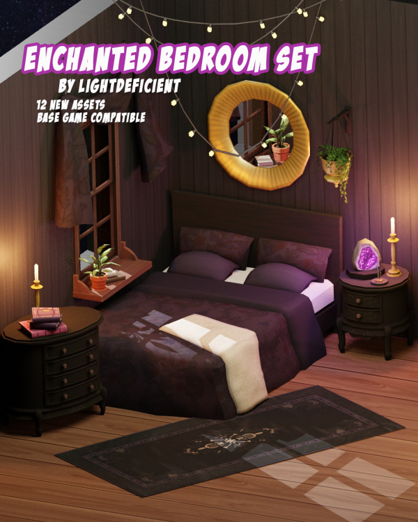 Maxis Match Enchanted Bedroom Set by simsfinds - The Sims 4 Custom Content