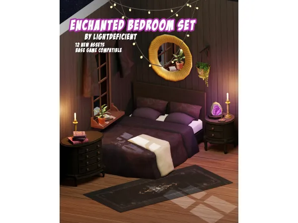 Maxis Match Enchanted Bedroom Set by LightDeficient - The Sims 4 Custom Content