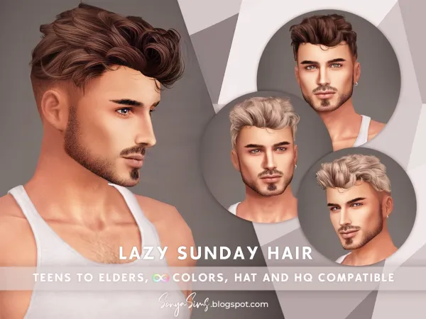 Lazy Sunday Hair - The Sims 4 custom content
