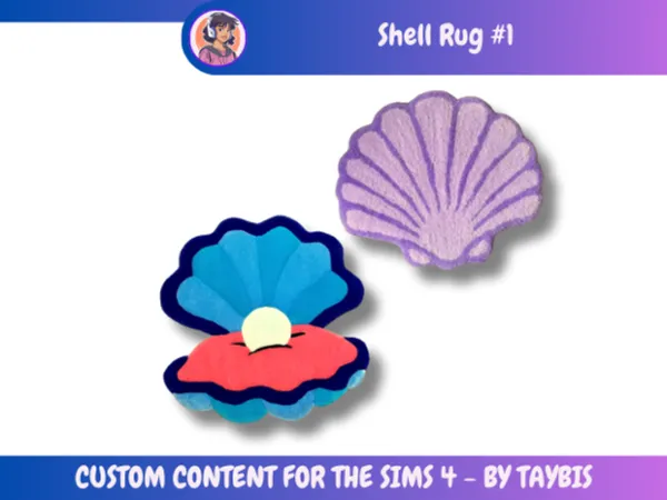 Mix Shell 1_Rug by simsfinds - The Sims 4 Custom Content