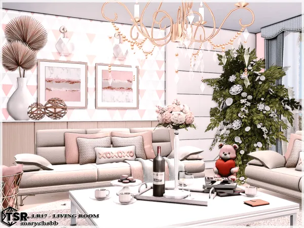 Mix LR17 Living Room by marychabb - The Sims 4 Custom Content