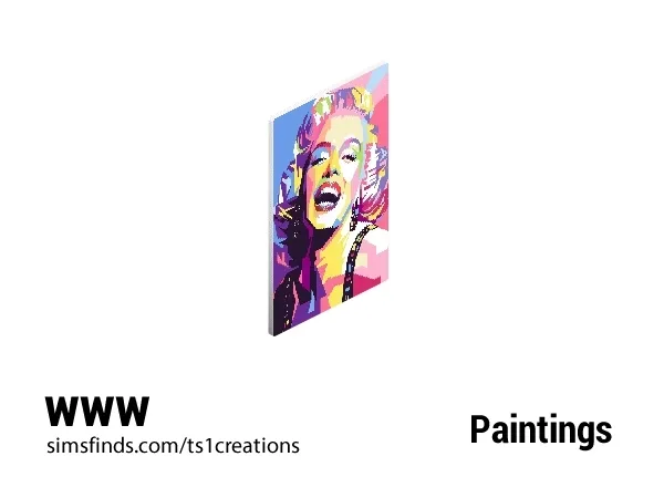 [paintings] Marilyn Monroe N4 by ts1creations - The Sims 1 Custom Content