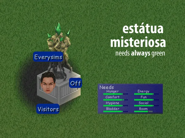 Estátua Misteriosa (Needs Always Green) - The Sims 1 Custom Content