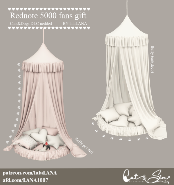 Mix fluffy tent and pet bed by simsfinds - The Sims 4 Custom Content