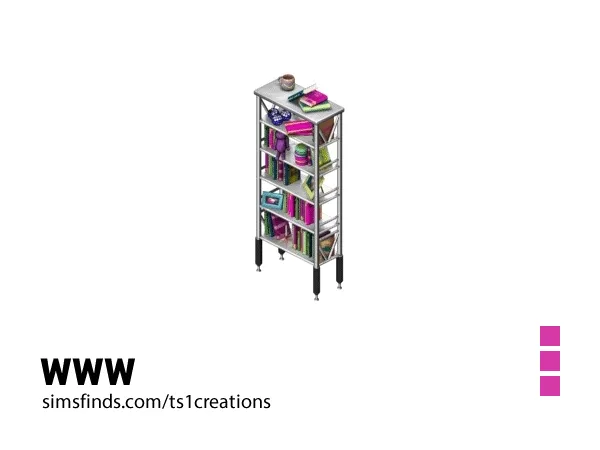 Rave Bookshelf N1 by ts1creations - The Sims 1 Custom Content