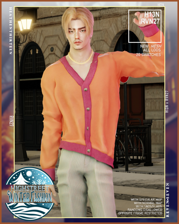 Mix Deep VNeck Button Up Cardigan Sweater by simsfinds - The Sims 4 Custom Content