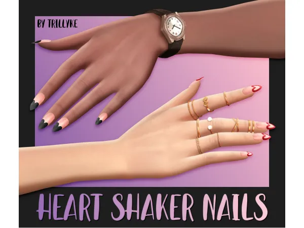 Maxis Match Heart Shaker Nails by trillyke - The Sims 4 Custom Content