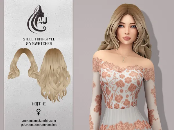 Maxis Match FEMALE MAXIS MATCH LONG WAVY HAIRSTYLE by aurum - The Sims 4 Custom Content
