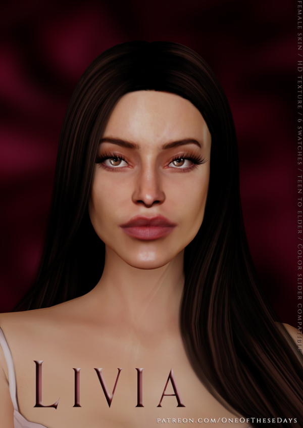 Alpha Livia SKIN by oneofthesedays - The Sims 4 Custom Content