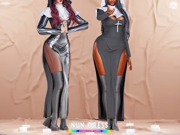 Mix Nun dress brsims by bluerose-sims - The Sims 4 Custom Content