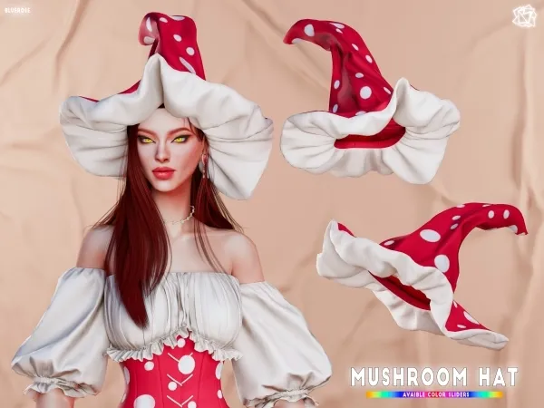 Mix Mushroom Hat brsims by bluerose-sims - The Sims 4 Custom Content