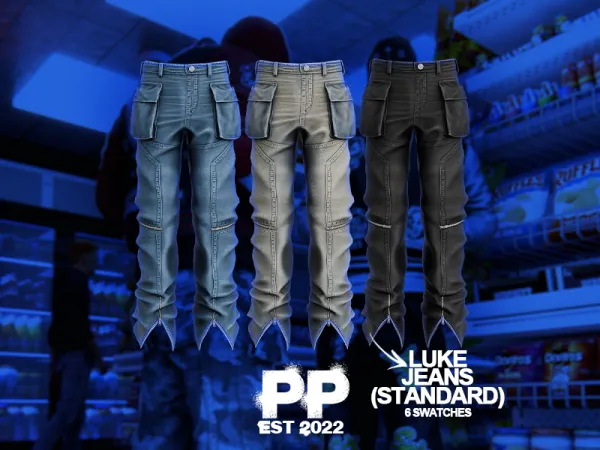 Alpha POPPIN Luke Jeans (Standard Version) - The Sims 4 Custom Content