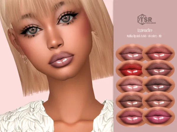 Alpha IMF Malika Lipstick N618 by IzzieMcFire - The Sims 4 Custom Content