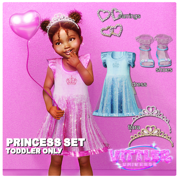 Alpha Princess Dress and Acessories for Toddlers by simsfinds - The Sims 4 Custom Content