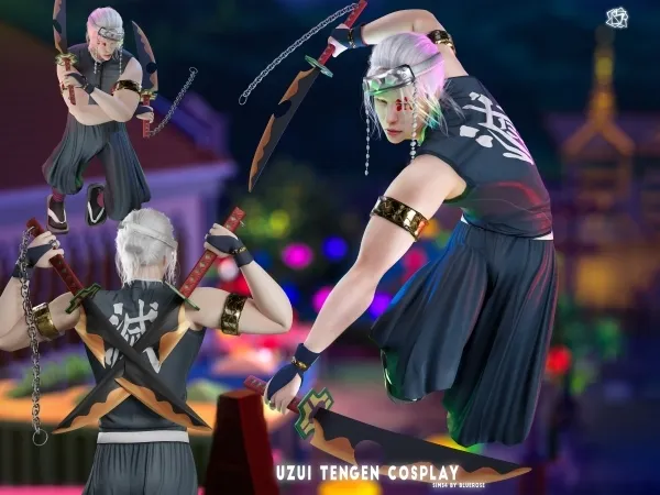 Mix Uzui Tengen Full cosplay brsims - The Sims 4 Custom Content