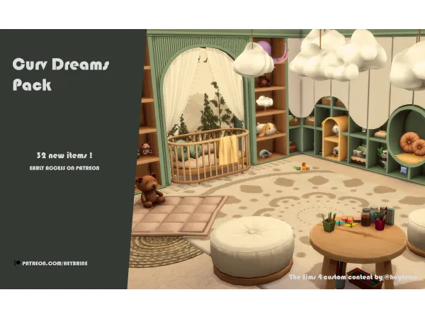 Maxis Match Curv Dreams Pack by HeyBrine - The Sims 4 Custom Content