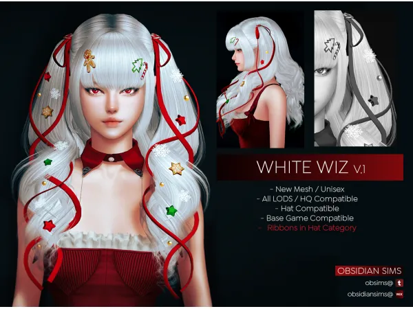WHITE WIZ HAIRSTYLE V.1 by obsims