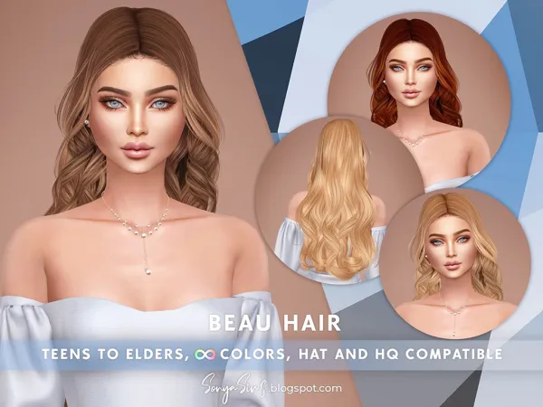 Alpha Beau Hair by sonyasims - The Sims 4 Custom Content